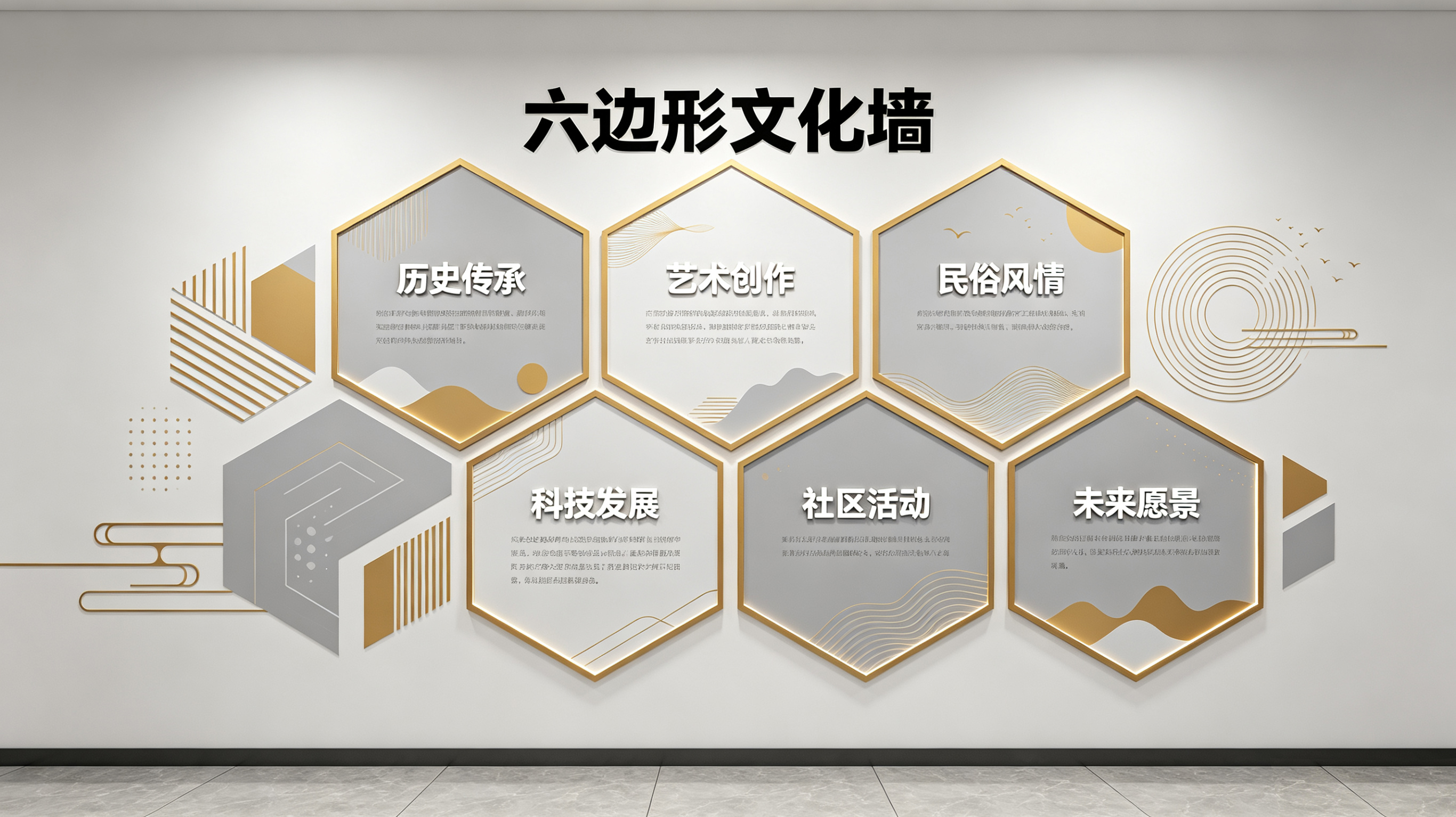广汉企业文化墙 | 六边形信息美学